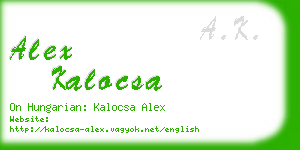 alex kalocsa business card